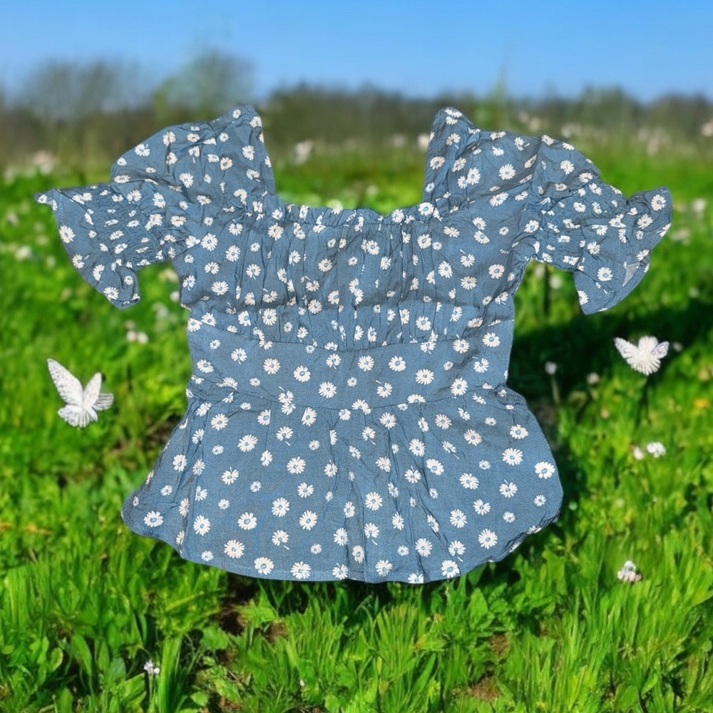 Floral Puff Sleeve Top Girls (7) Franki